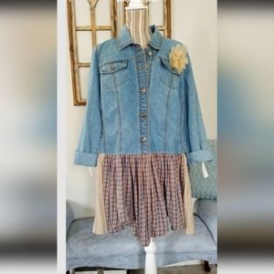 Women's Plus 14/16 Venezia Clothing Co Jacket Dress Blouse Blue Jean Denim Top